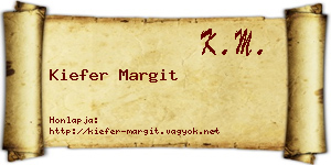 Kiefer Margit névjegykártya